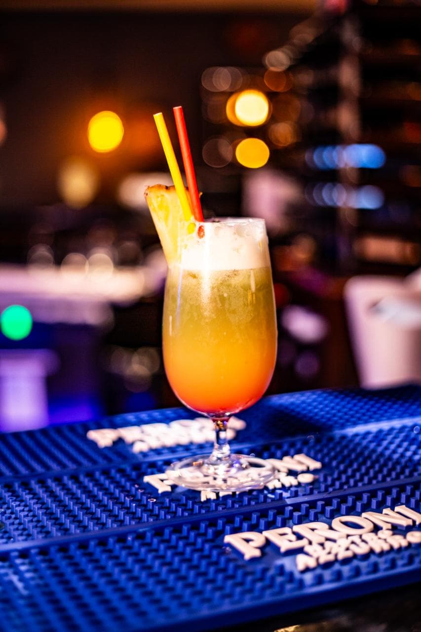 A signature cocktail close-up